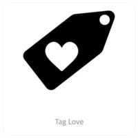 Tag Love and heart icon concept vector