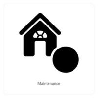 mantenimiento y casa mantenimiento icono concepto vector
