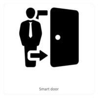 smart door and internet of things  icon concept vector