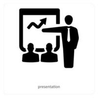 presentation and analytics icon concept vector