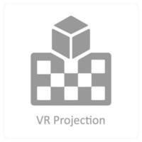 VR Projection and augmented icon concept vector