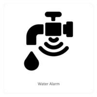 water alarm and Leak detector icon concept vector