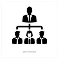 Social Network and hierarchy icon concept vector