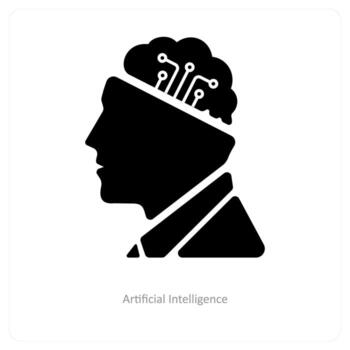 artificial inteligencia y inteligente pensamiento icono concepto vector