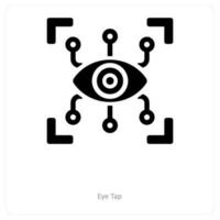 Eye Tap and augmented reality icon concept vector