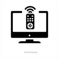 Control Devices and remote icon concept vector