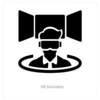 VR Simulator and oculus icon concept vector