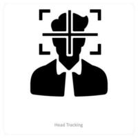 Head Tracking and Artificial Intelligence icon concept vector