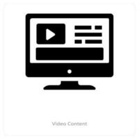 vídeo contenido y márketing icono concepto vector