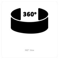 360 View and degree icon concept vector