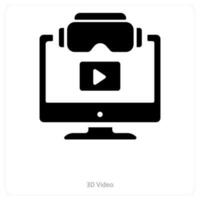 3D Video and animation icon concept vector