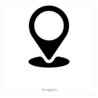 Navigation and pin icon concept vector