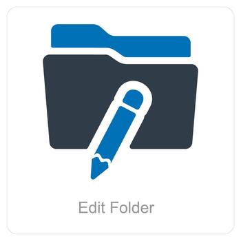 Edit Folder and Folder icon concept vector