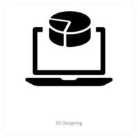 3D designing and creation icon concept vector