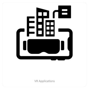 VR Applications and artificial intelligence icon concept vector