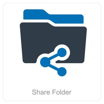 compartir carpeta y carpeta icono concepto vector