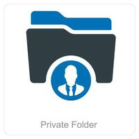 Private Folder and Folder icon concept vector