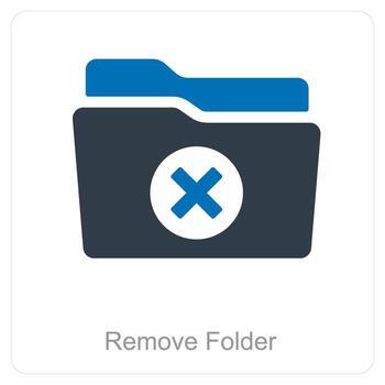 Remove Folder and Folder icon concept vector