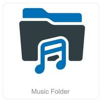 Music Folder and Folder icon concept vector