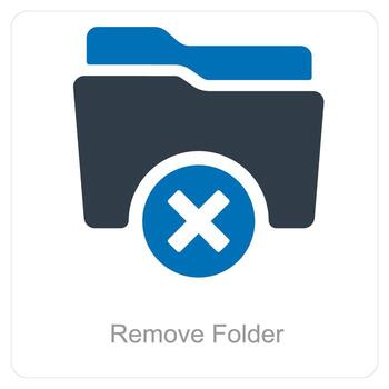 Remove Folder and Folder icon concept vector