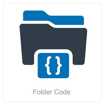 Folder Code and Folder icon concept vector