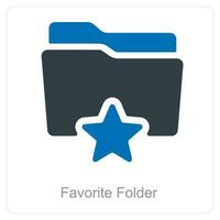 Favorite Folder and Folder icon concept vector