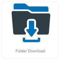 Document Folder and Folder icon concept vector