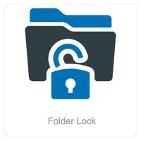 Folder Lock and Folder icon concept vector