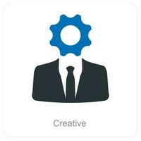 Creative and business management icon concept vector
