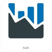 auditoría y diagrama icono concepto vector