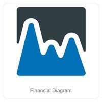 Financial Diagram and diagram icon concept vector