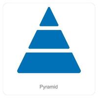 Pyramid and diagram icon concept vector