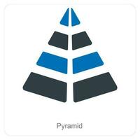 Pyramid and diagram icon concept vector