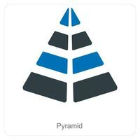 Pyramid and diagram icon concept vector