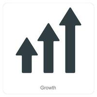 Growth and diagram icon concept vector