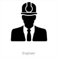 ingeniero gorra ajuste icono concepto vector