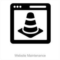 Website Maintenance and website construction icon concept vector