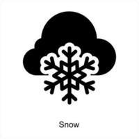 nieve y copo de nieve icono concepto vector