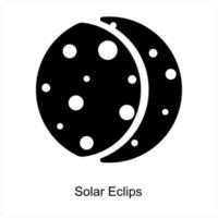 solar eclipse y trimestre icono concepto vector