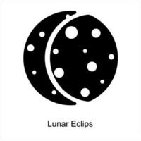 Lunar Eclipse and quarter icon concept vector