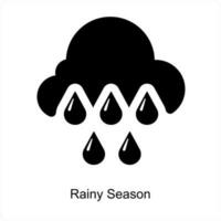 Rainy Season and rainy day icon concept vector