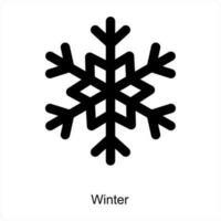 invierno y copo de nieve icono concepto vector