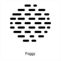 Foggy and weather icon concept vector