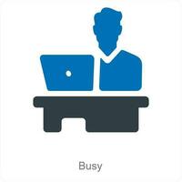 Busy and office icon concept vector