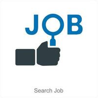 Search Job and search icon concept vector