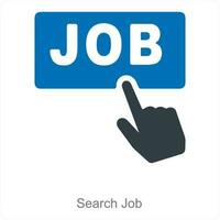 Search Job and search icon concept vector