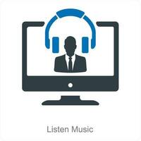 Listen Music and music icon concept vector