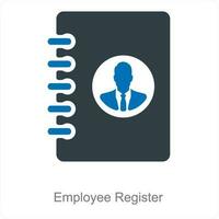 Employee register and address icon concept vector