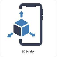 3D Display and virtual reality icon concept vector