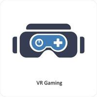 vr gaming and controller icon concept vector